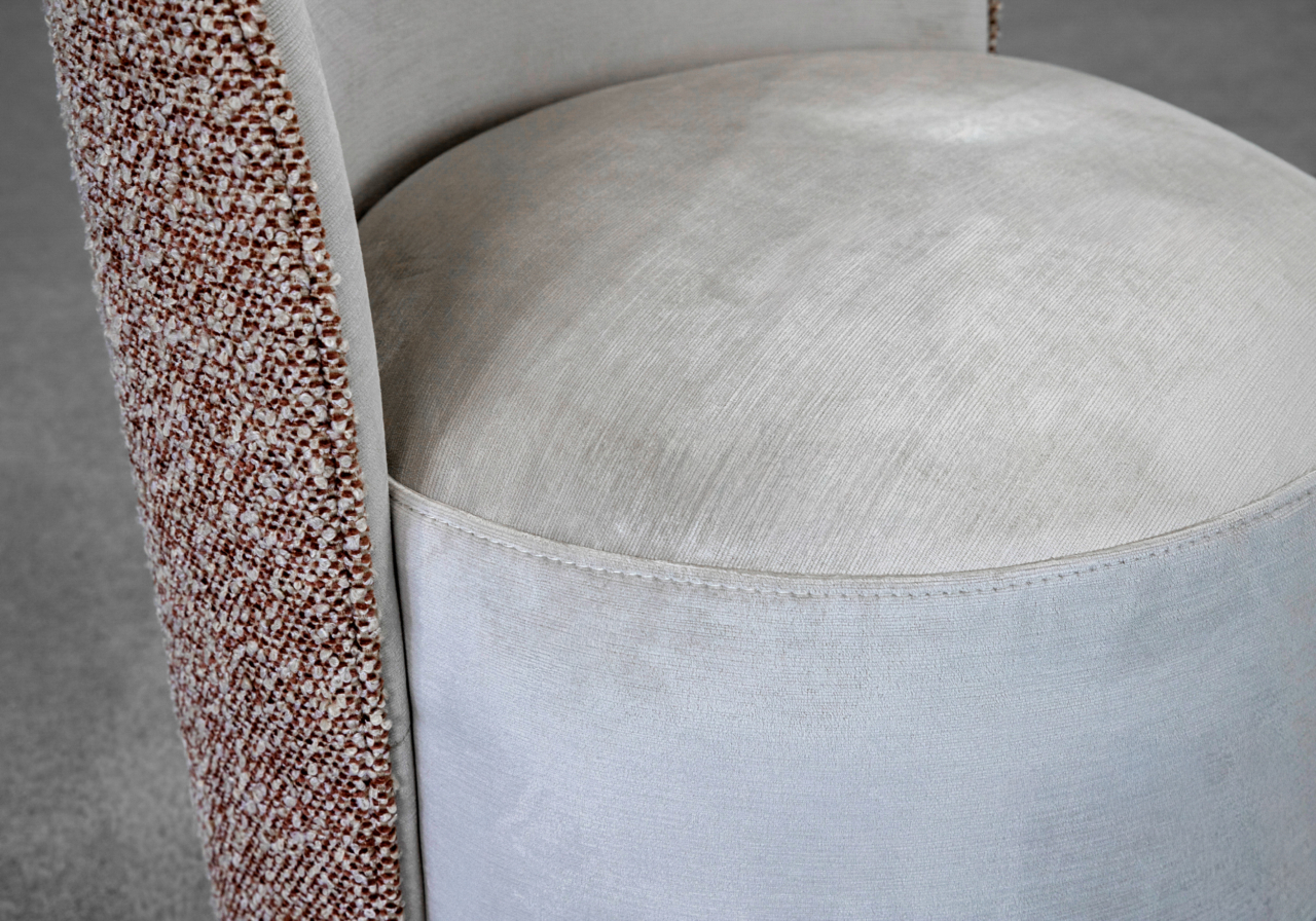 Lily Brick Fabric Dining Chair - Close Up - 2