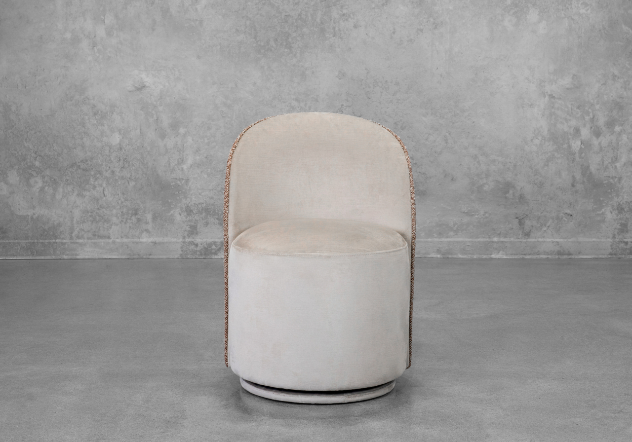 Lily Brick Fabric Dining Chair - Front