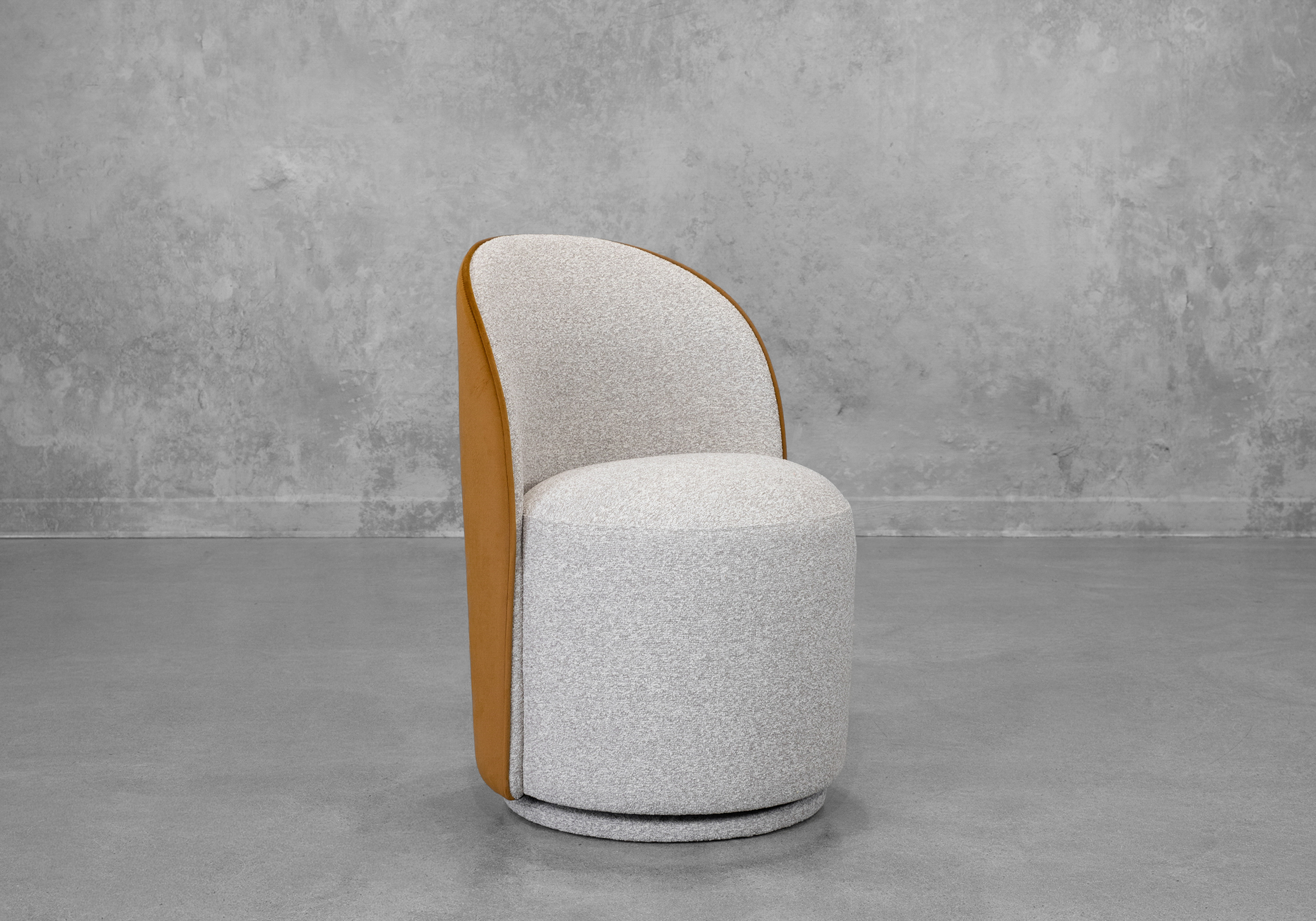 Lily Fabric Dining Chair in Mustard - Angle