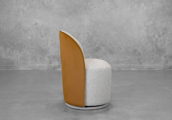 Lily Fabric Dining Chair in Mustard - Side