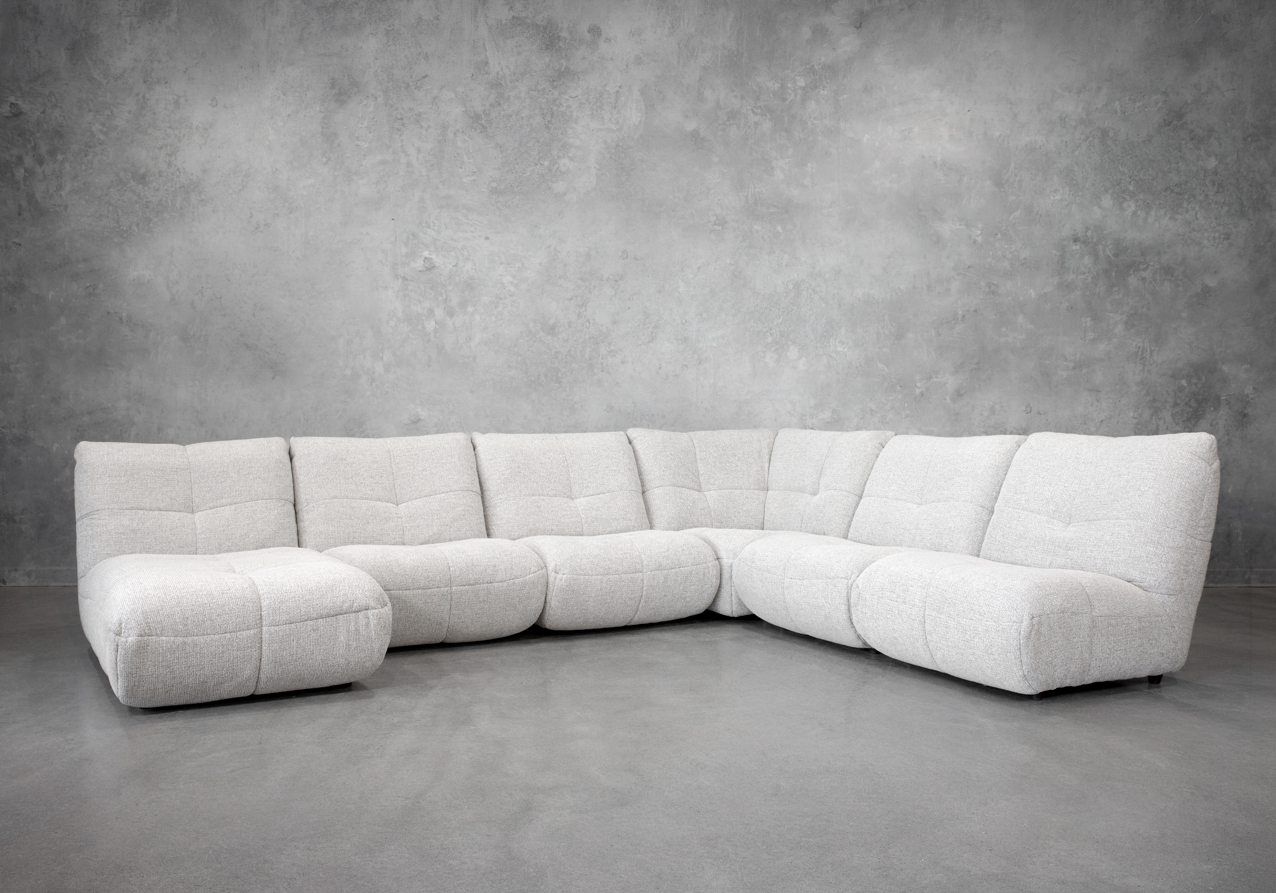 London Fabric Sectional in Mink - Angle