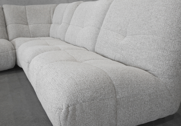 London Fabric Sectional in Mink - Close Up