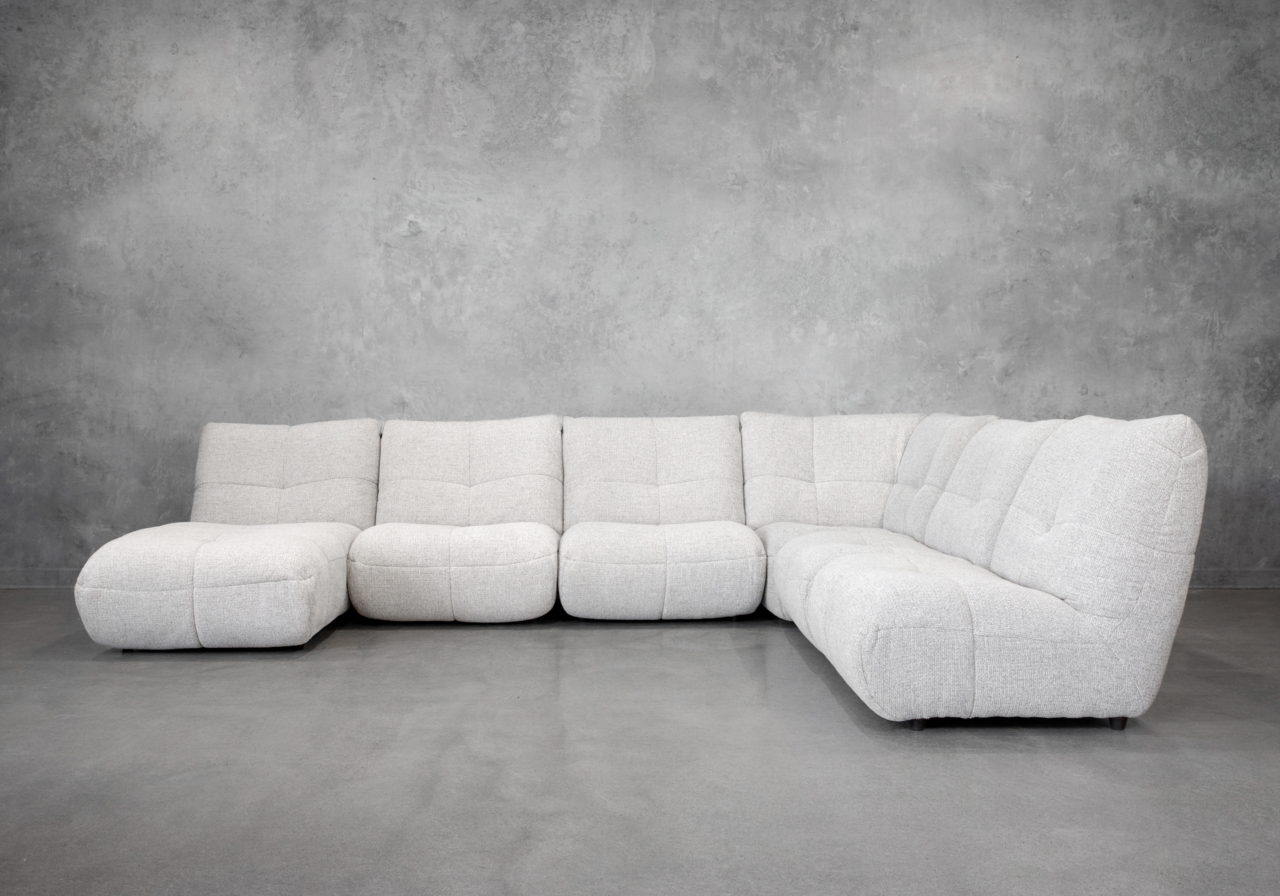 London Fabric Sectional in Mink - Front London Fabric Sectional in Mink - Front