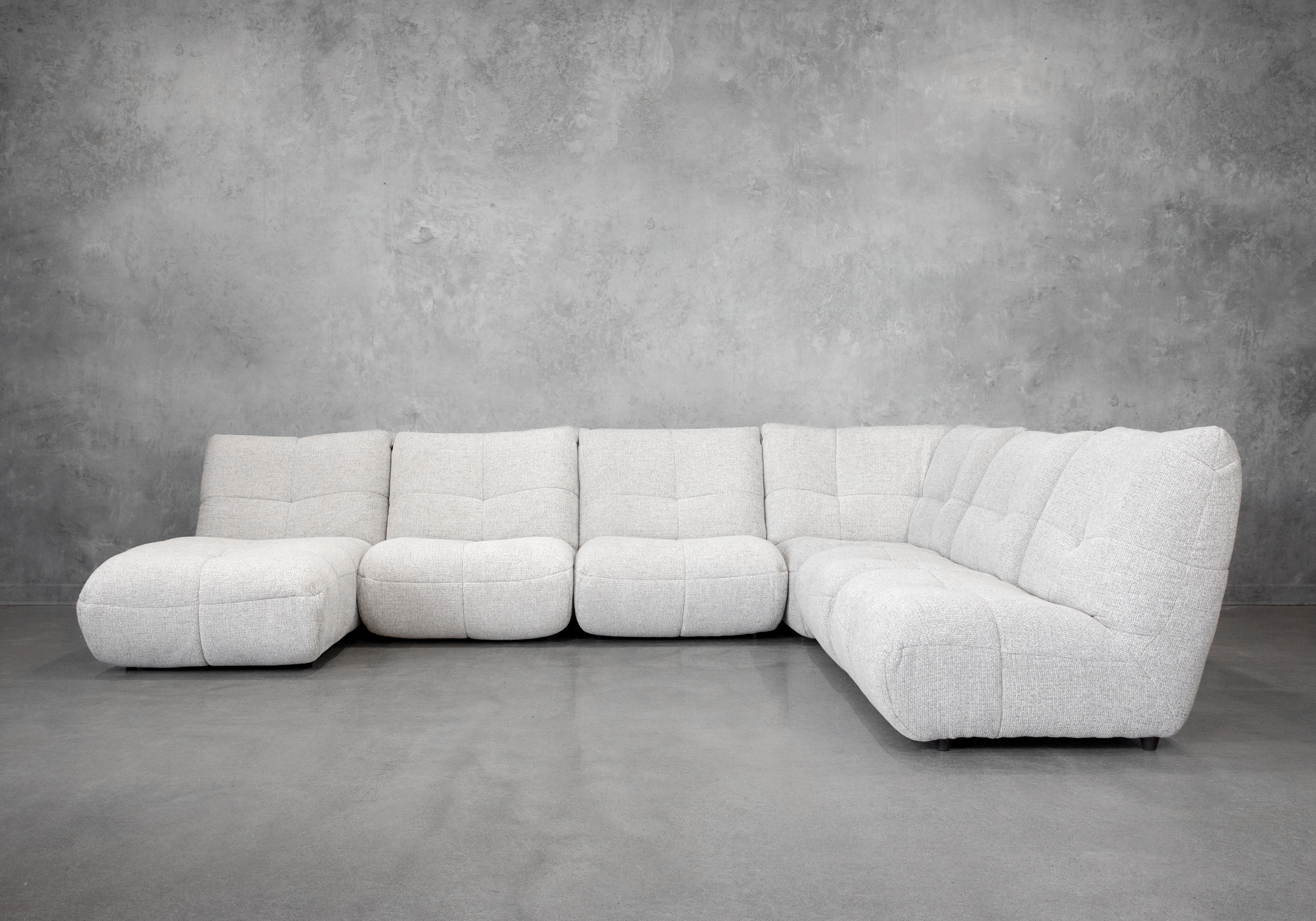 London Fabric Sectional in Mink - Front