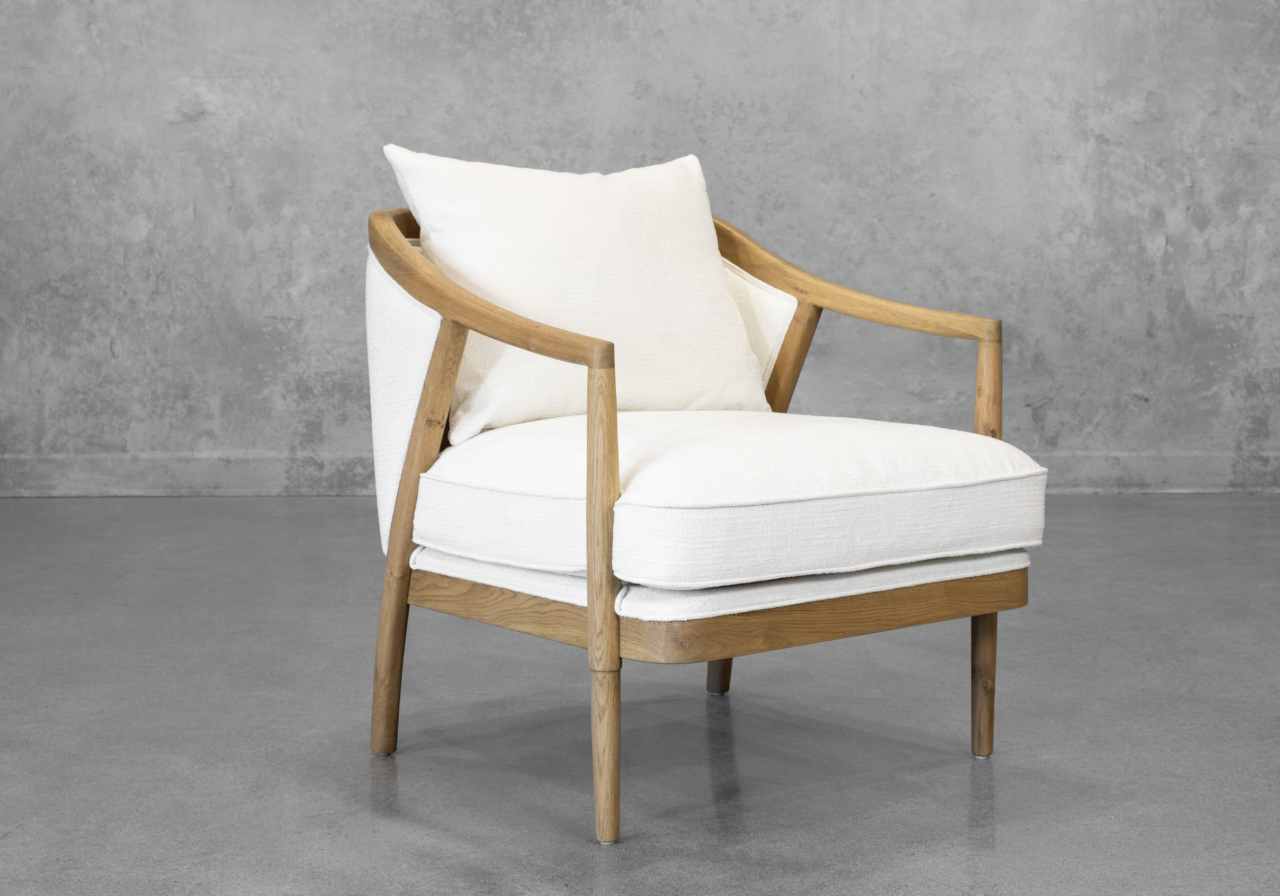 Michelle Ivory Fabric Armchair - Angle