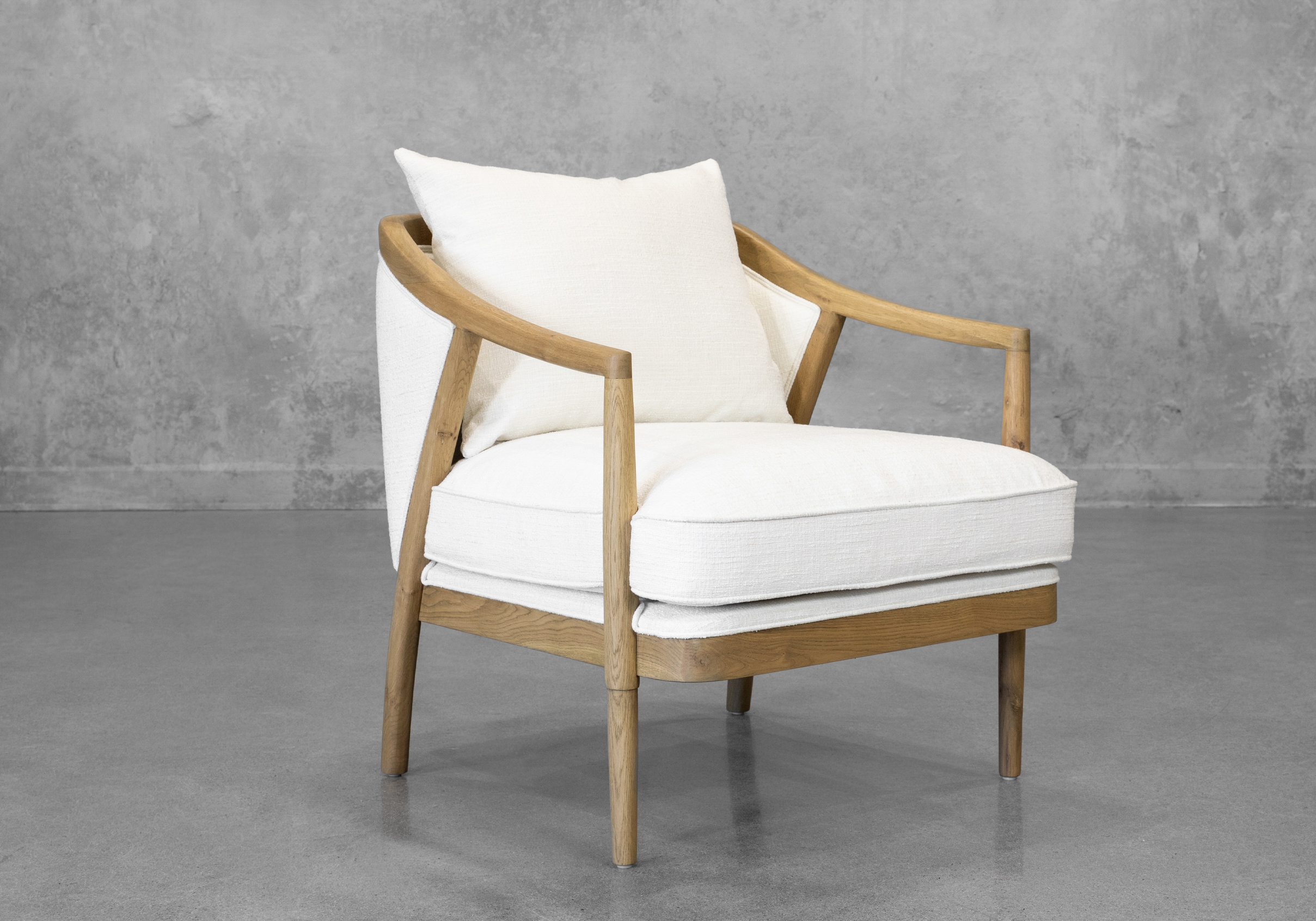 Michelle Ivory Fabric Armchair - Angle