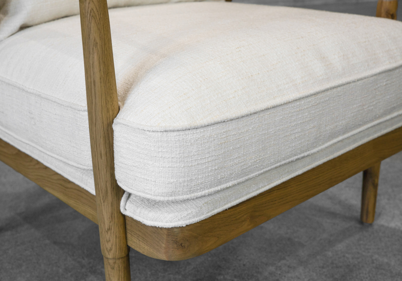 Michelle Ivory Fabric Armchair - Close Up