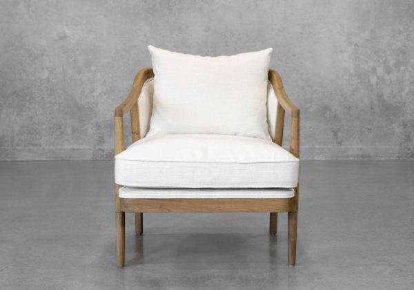 Michelle Ivory Fabric Armchair - Front