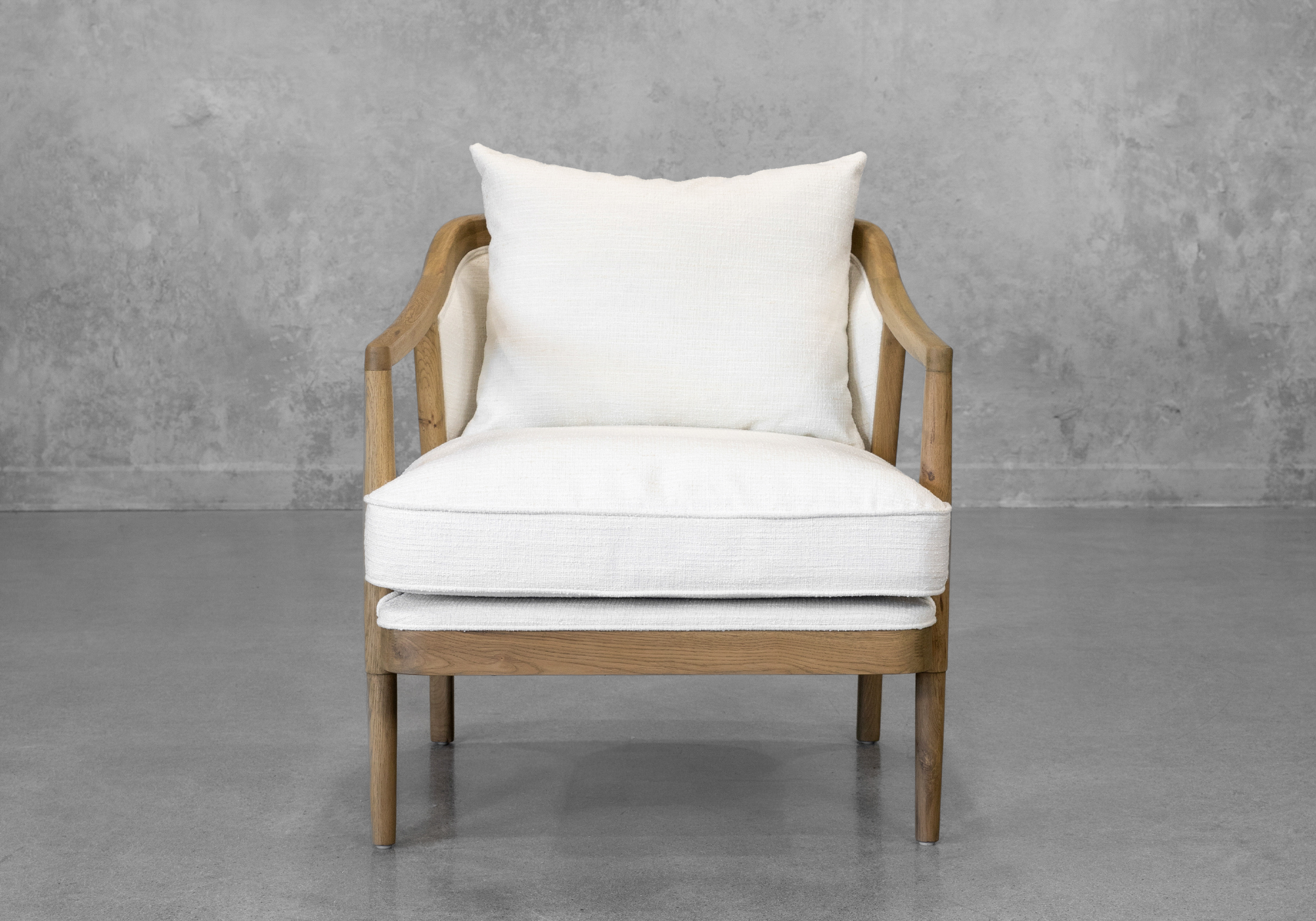Michelle Ivory Fabric Armchair - Front