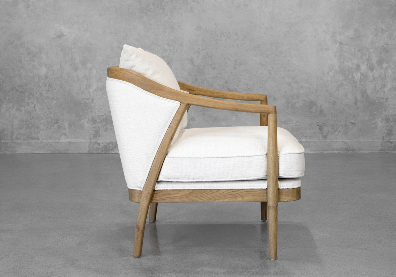 Michelle Ivory Fabric Armchair - Side