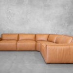 Robby Leather Sectional in Camel