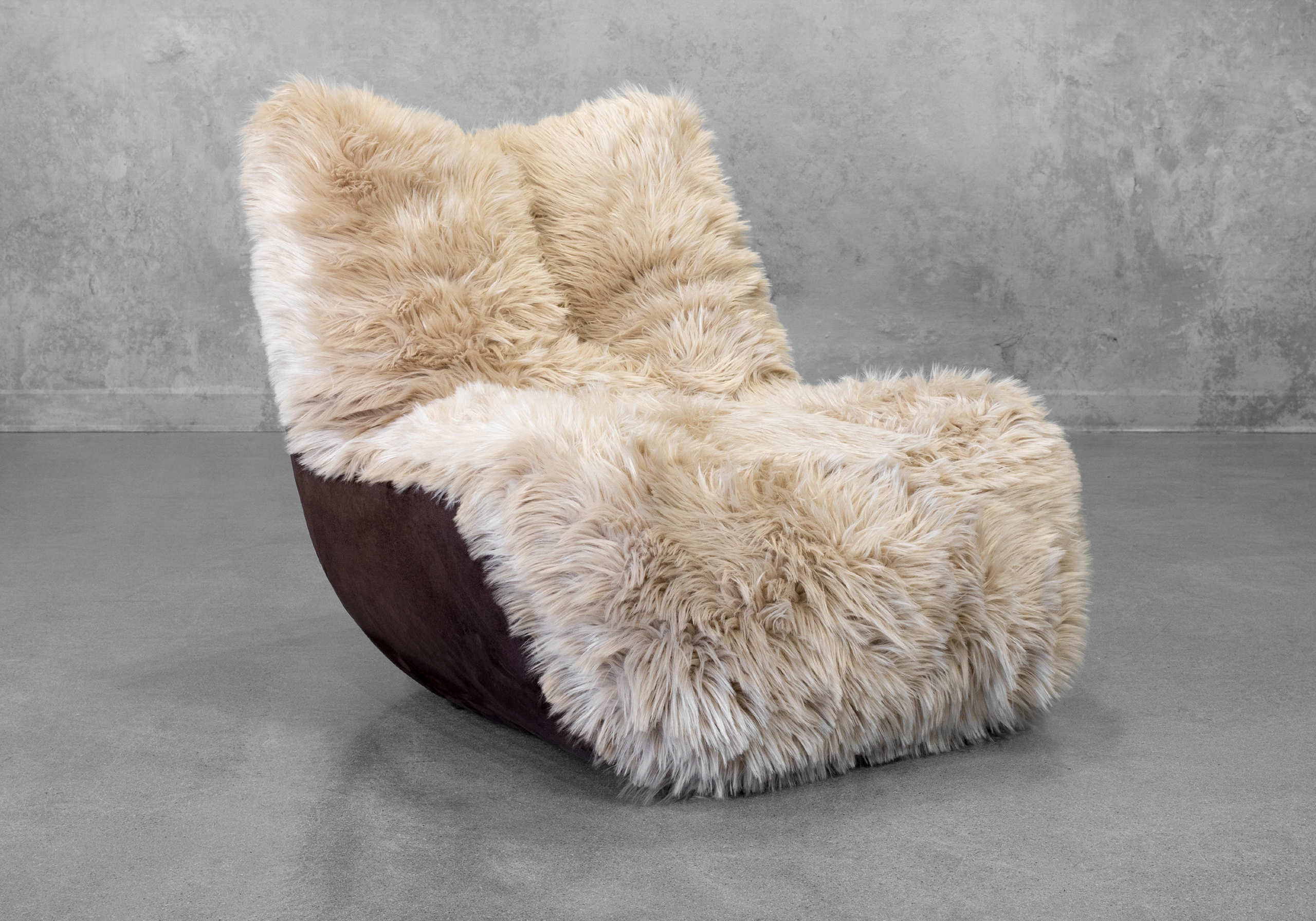 Shetland Faux Fur Accent Chair - Angle