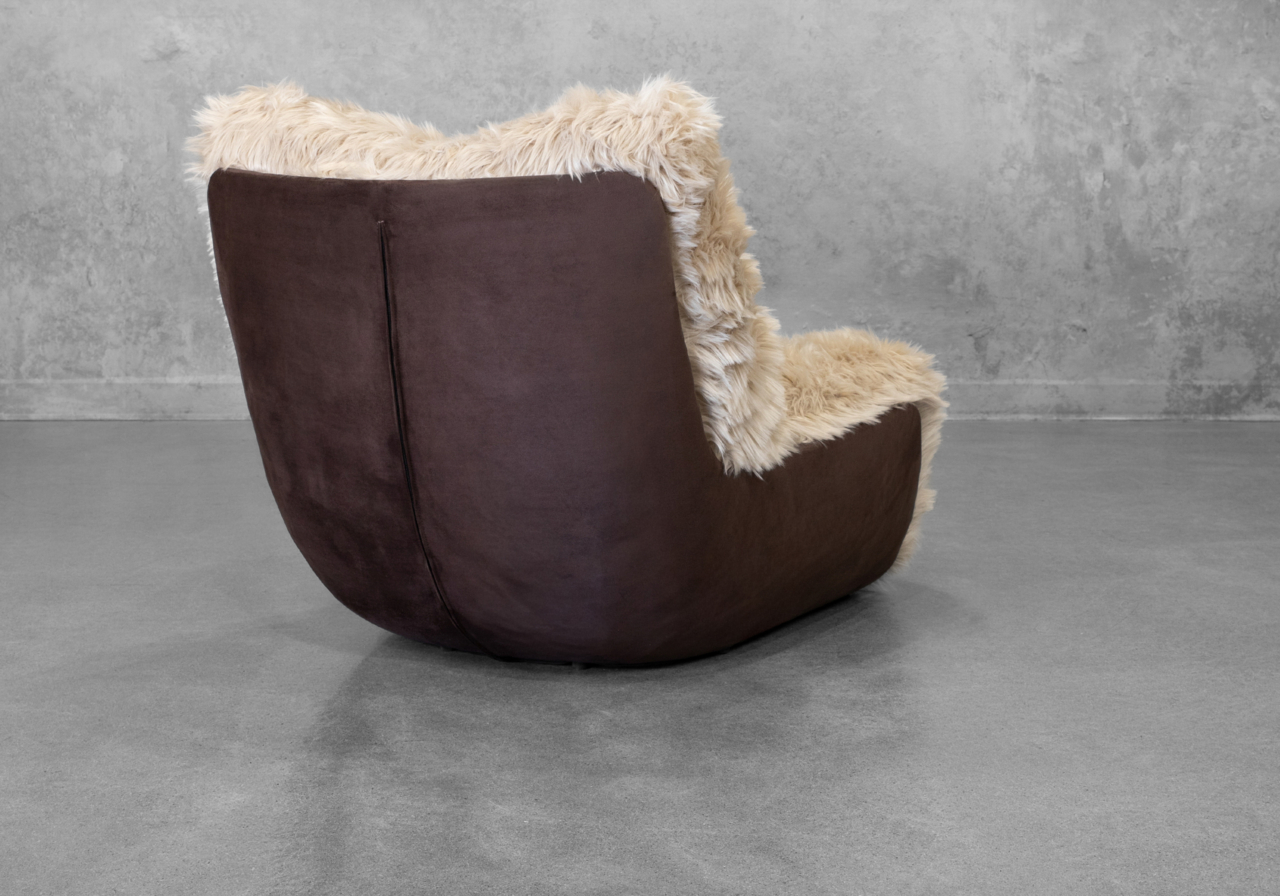 Shetland Faux Fur Accent Chair - Back
