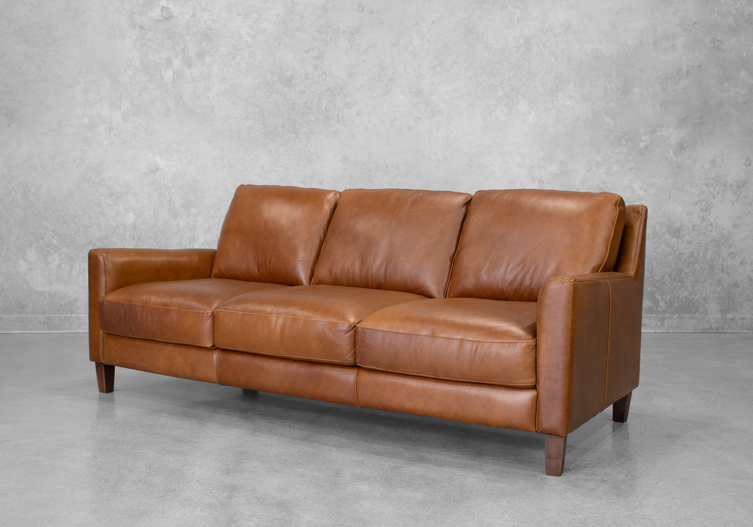 Sicily Leather Sofa - Angle