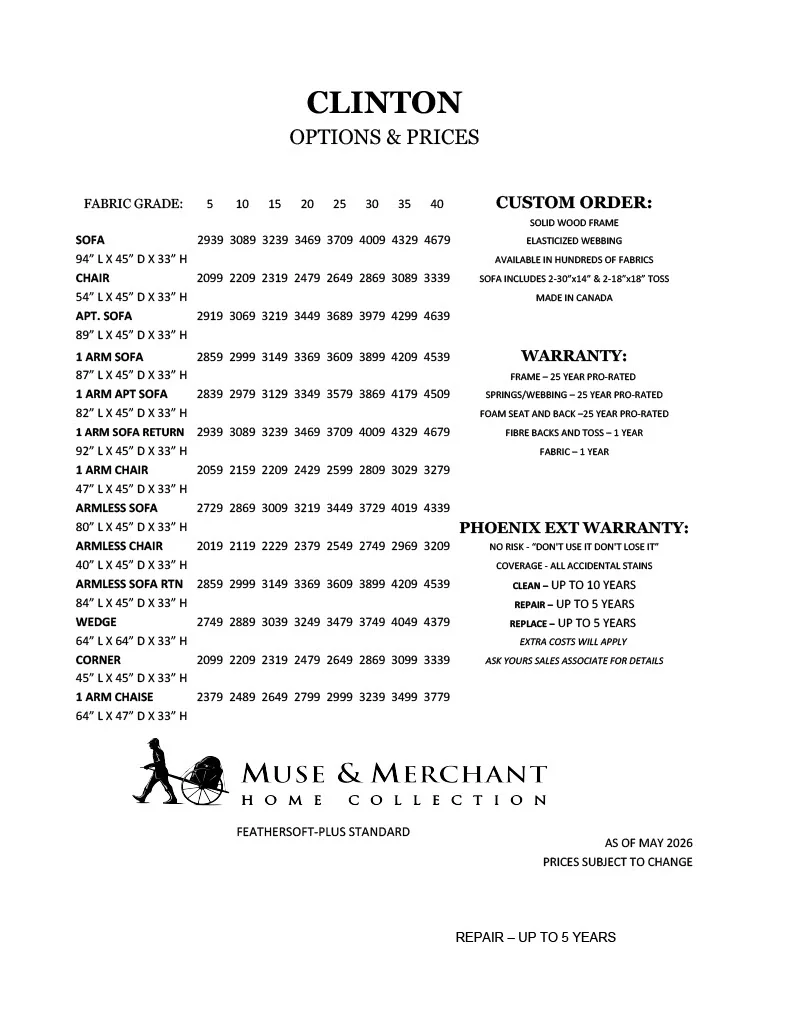 Clinton Collection - Prices Clinton Collection - Prices