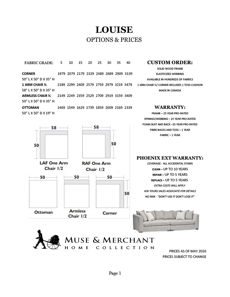 Louise Collection - Prices Louise Collection - Prices