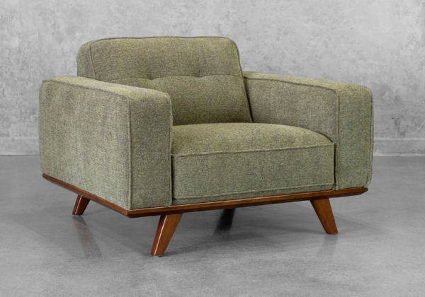Dalkin Fabric Chair in Green - Angle