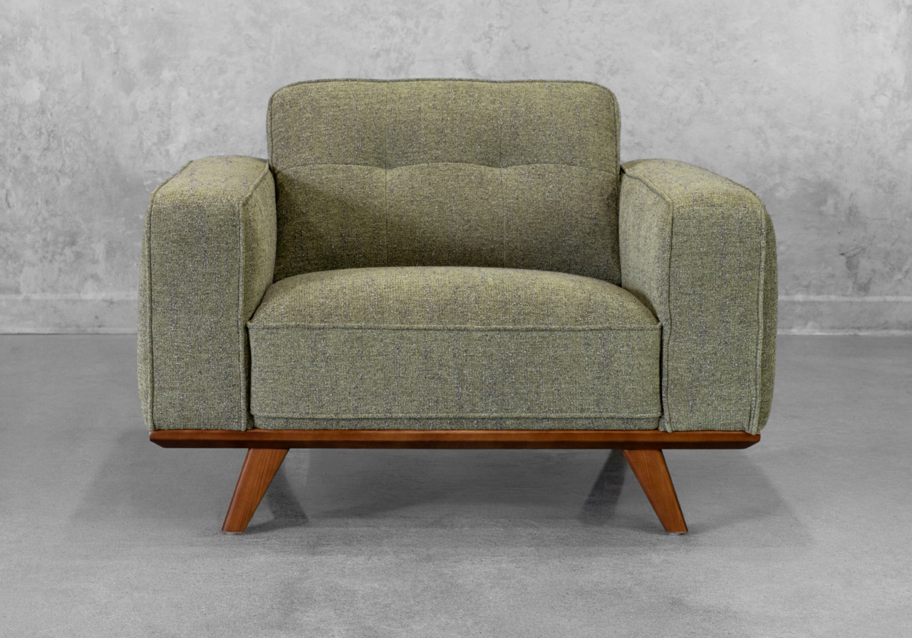 Dalkin Fabric Chair in Green - Front