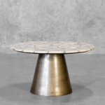 Goza Agate and Brass Round Coffee Table