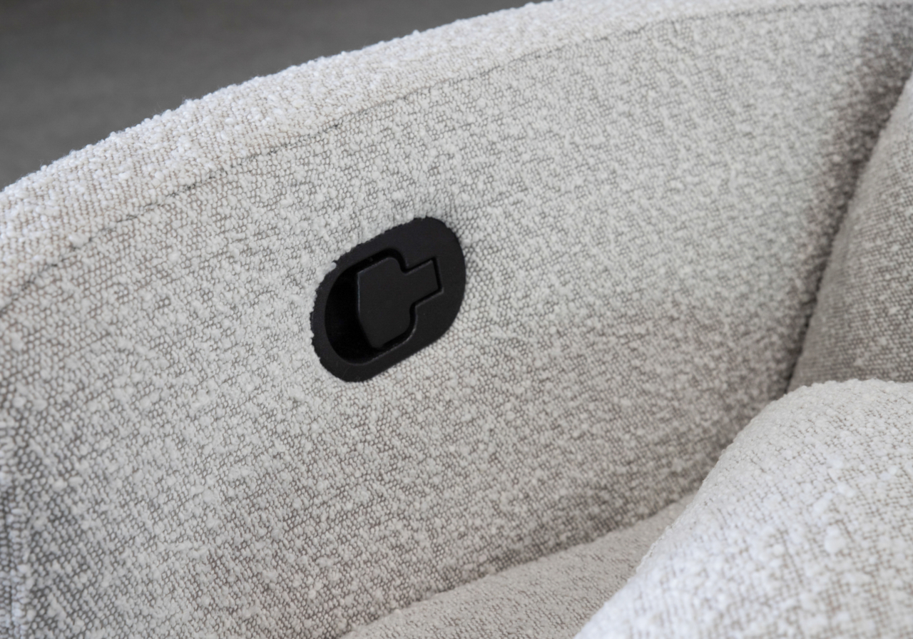 Jude Fabric Recliner in Beige - Close Up