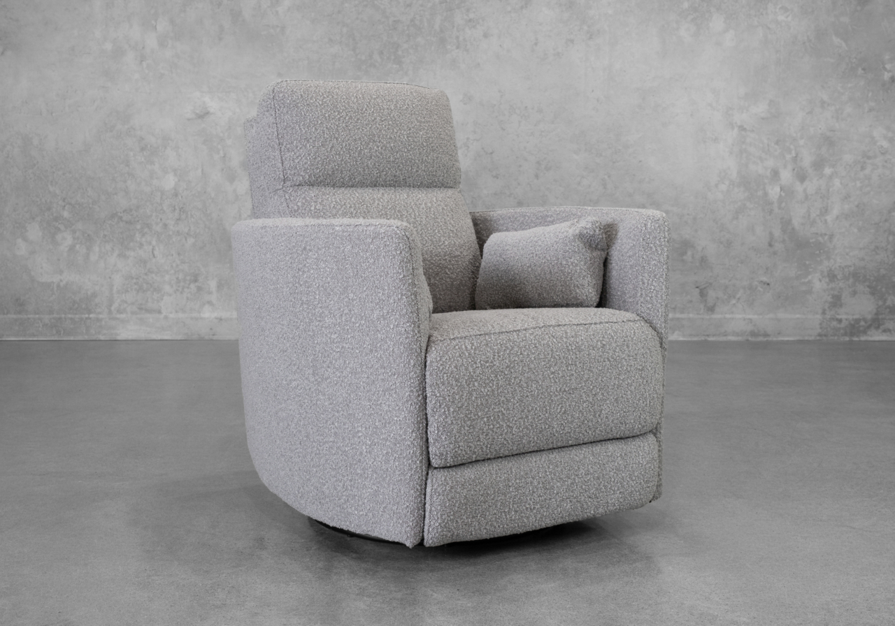 Jude Fabric Recliner in Smoke - Angle