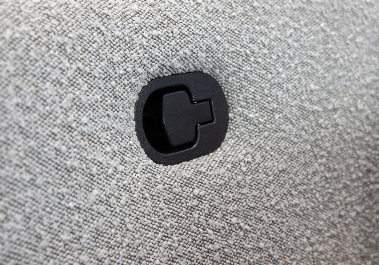 Jude Fabric Recliner in Smoke - Close Up