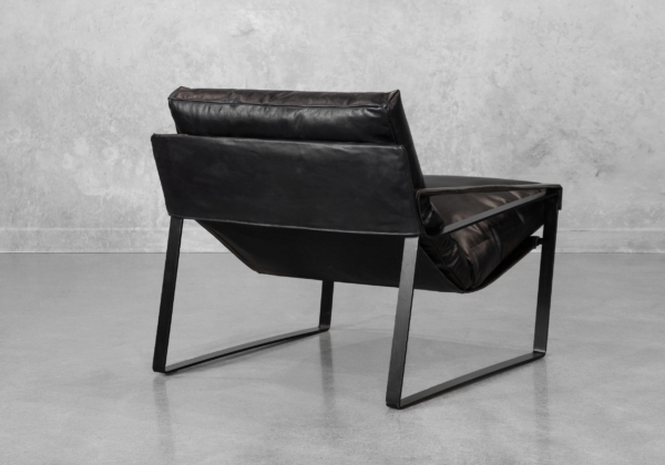 Porgabi Black Leather Accent Chair - Back