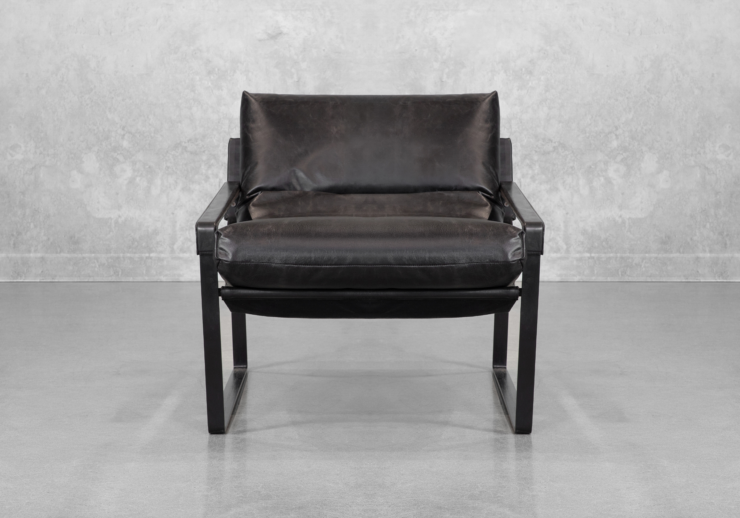 Porgabi Black Leather Accent Chair - Front