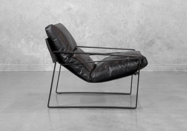 Porgabi Black Leather Accent Chair - Side