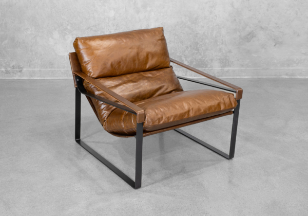 Porgabi Brown Leather Accent Chair