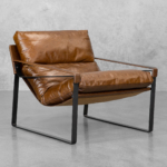 Porgabi Brown Leather Accent Chair