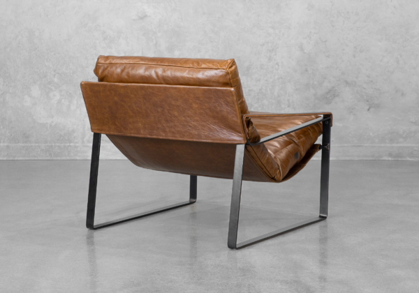 Porgabi Brown Leather Accent Chair - Back