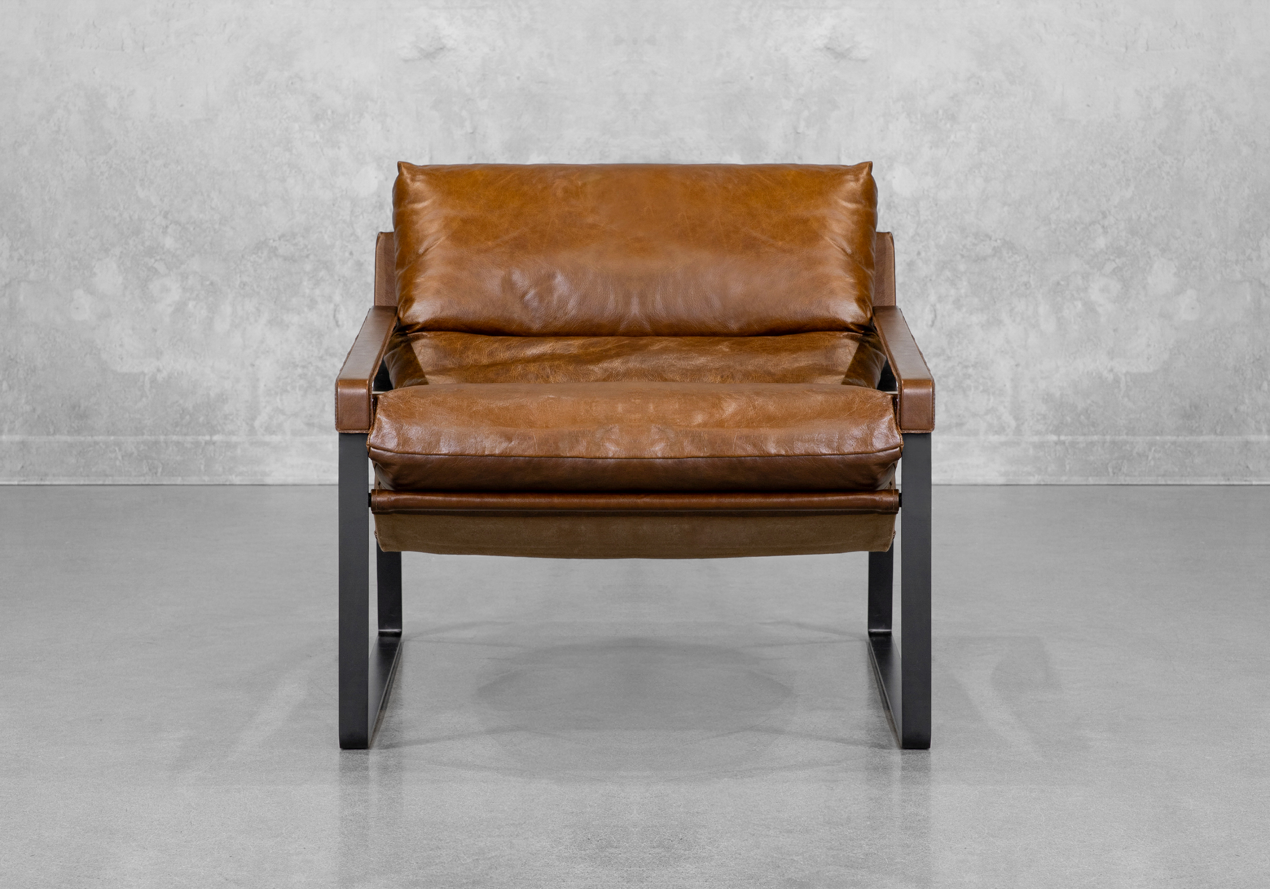 Porgabi Brown Leather Accent Chair - Front