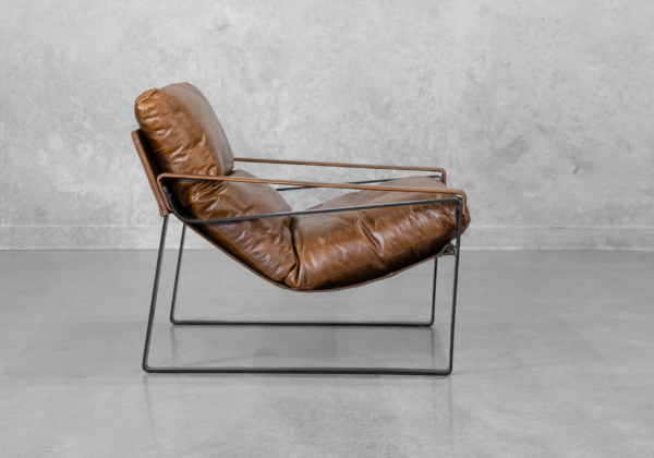 Porgabi Brown Leather Accent Chair - Side