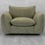 Archie Upholstered Swivel Chair in Forest
