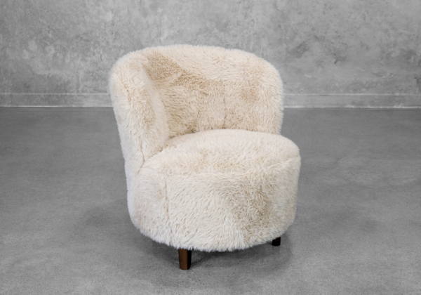 Coco Faux Fur Chair in Ivory