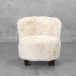Coco Faux Fur Chair in Ivory