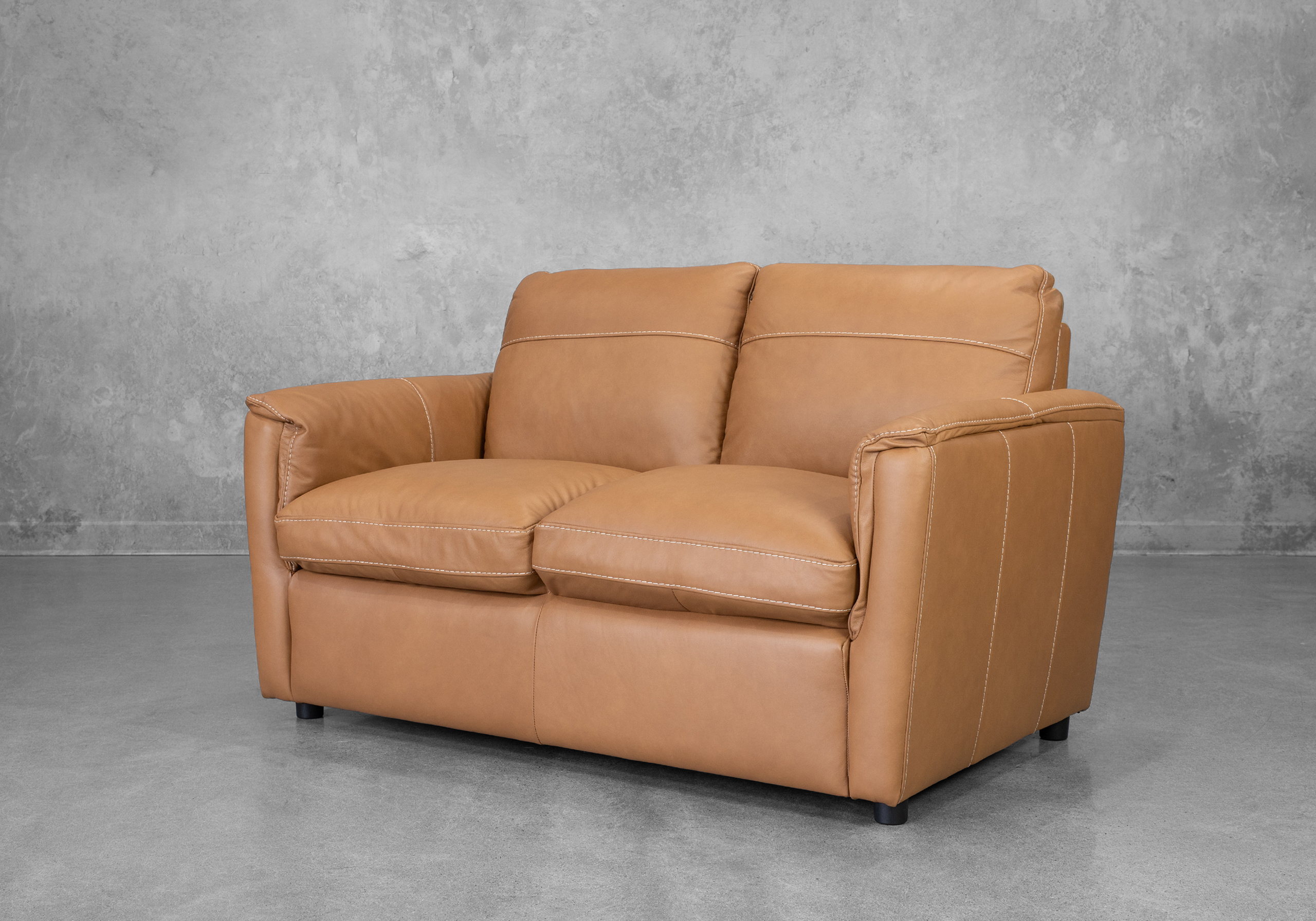 Ford Leather Loveseat in Oslo Antelope - Angle