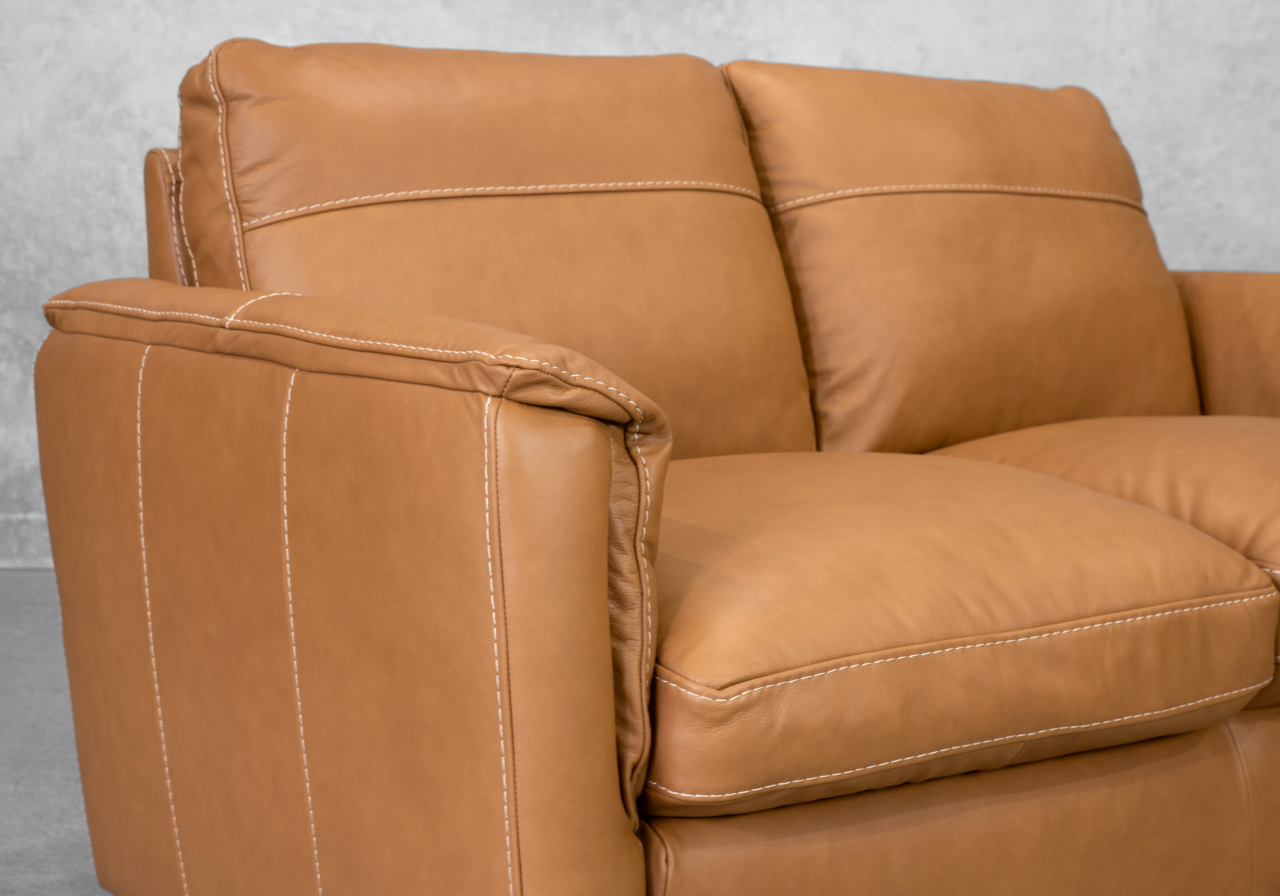 Ford Leather Loveseat in Oslo Antelope - Close Up
