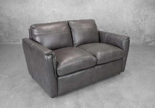 Ford Leather Loveseat in Tuscan Gun Metal