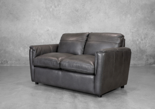 Ford Leather Loveseat in Tuscan Gun Metal - Angle