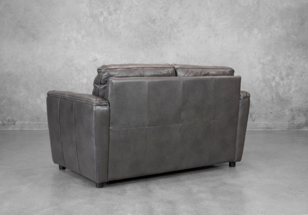 Ford Leather Loveseat in Tuscan Gun Metal - Back