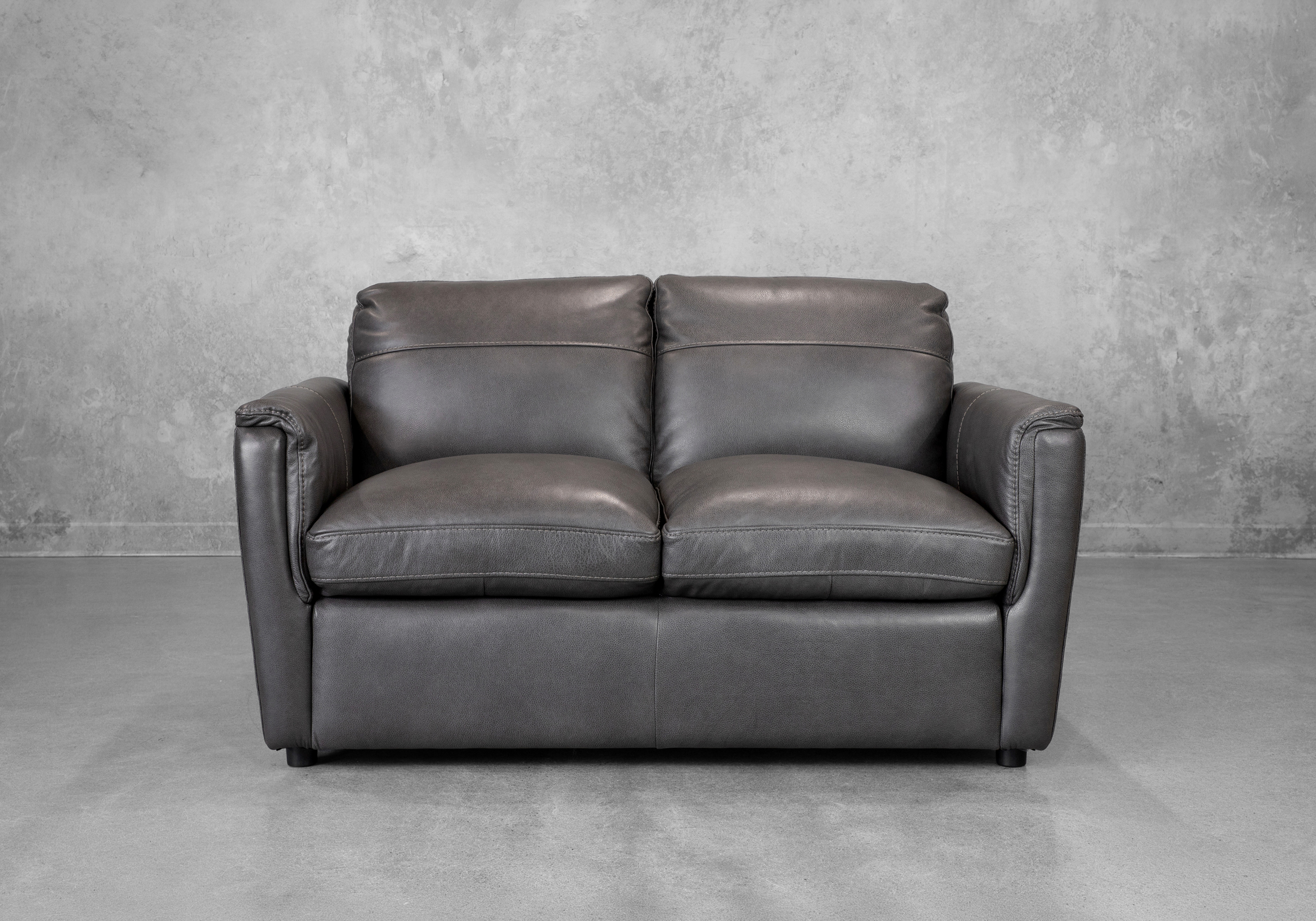 Ford Leather Loveseat in Tuscan Gun Metal - Front