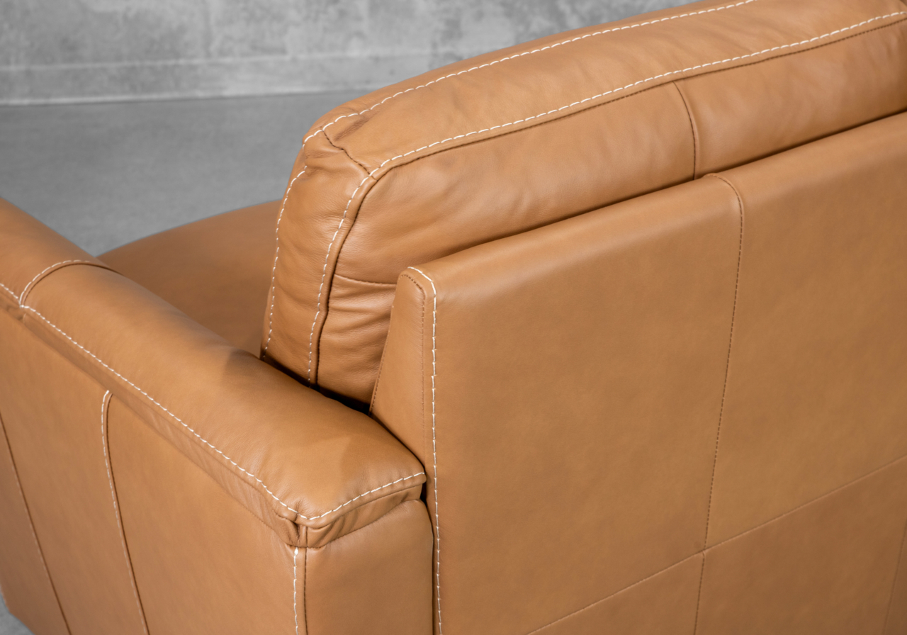 Ford Leather Sofa in Oslo Antelope - Close Up - 2