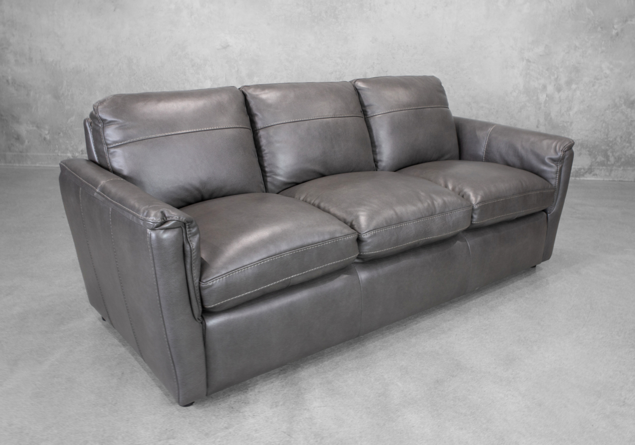 Ford Leather Sofa in Tuscan Gun Metal