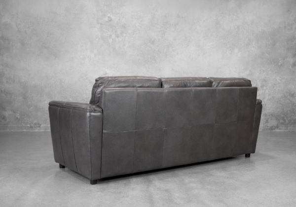 Ford Leather Sofa in Tuscan Gun Metal - Back