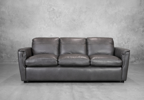 Ford Leather Sofa in Tuscan Gun Metal - Front
