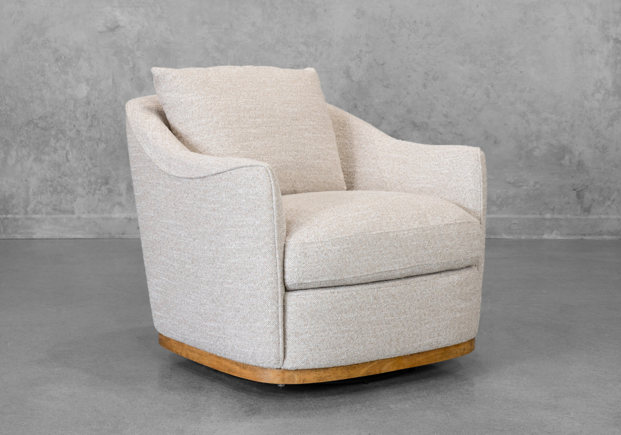 Jasper Swivel Chair in Sand - Angle