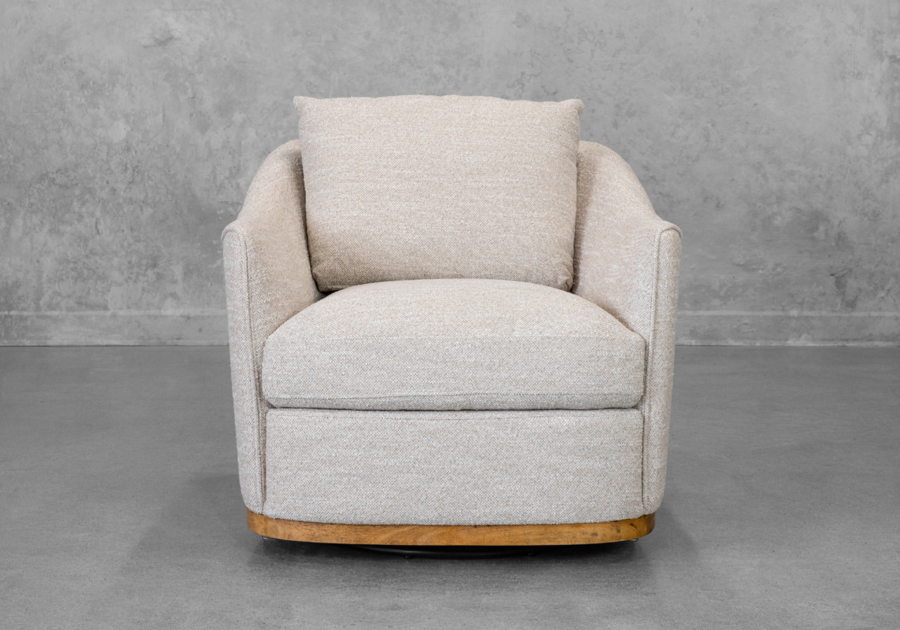 Jasper Swivel Chair in Sand - Front