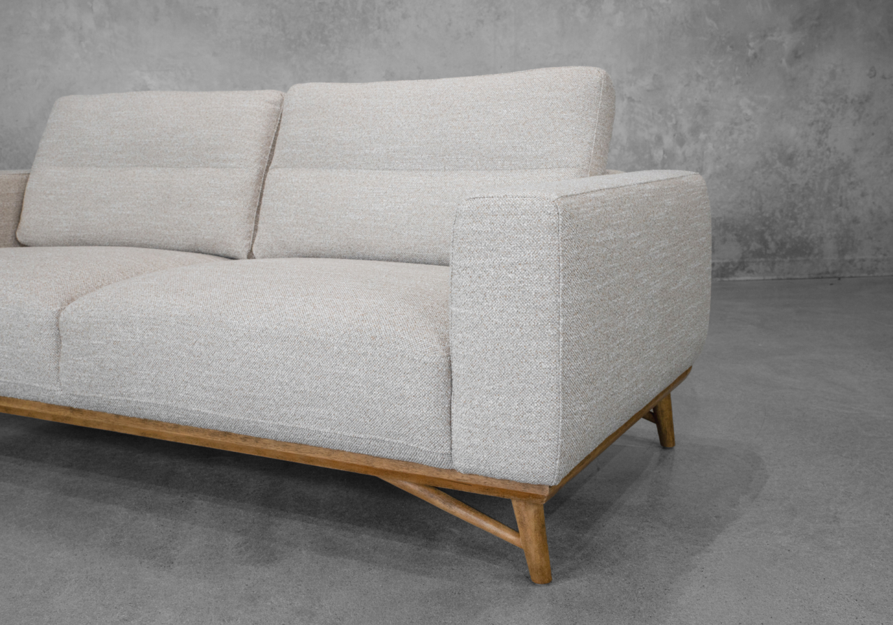 Kevin Fabric Sofa in Sand - Close Up